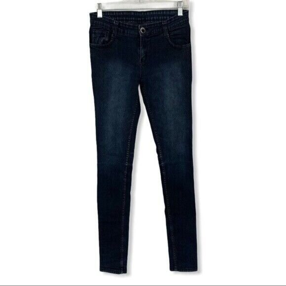 X Pose Womens Skinny Jeans 4 Tall Blue Stretch Denim Y2K Minimalist - Picture 1 of 6